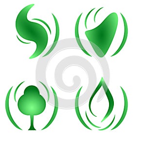 A set of logos on the theme of ecology.